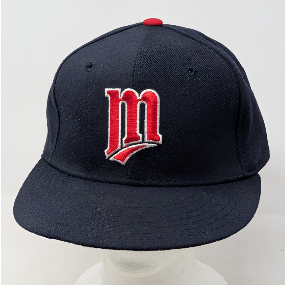 Vintage New Era Minnesota Twins Hat Diamond Collection Wool Fitted 7 1/8 USA